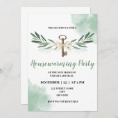 Grünes Party Einladung (Vorne/Hinten)