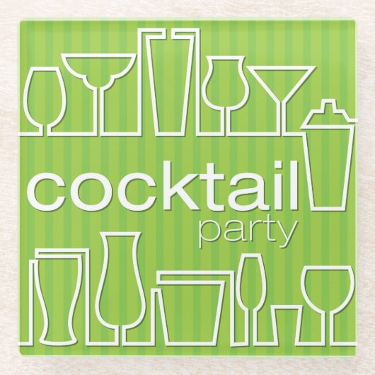 Grünes Party Glasuntersetzer (Vorderseite)