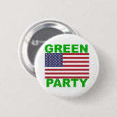 Grünes Party USA Button (Vorne & Hinten)