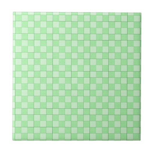 Grünes Patchwork-Muster Fliese (Vorderseite)