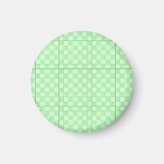 Grünes Patchwork-Muster Magnet (Vorne)