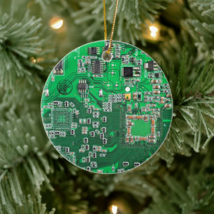 Grünes PCB-Schaltungsdesign für IT-Experten Keramikornament