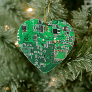 Grünes PCB-Schaltungsdesign für IT-Experten Keramikornament