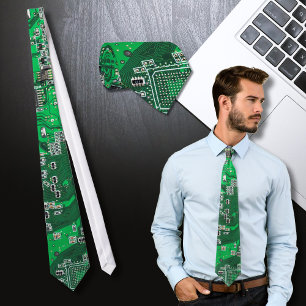 Grünes PCB-Schaltungsdesign für IT-Experten Krawatte