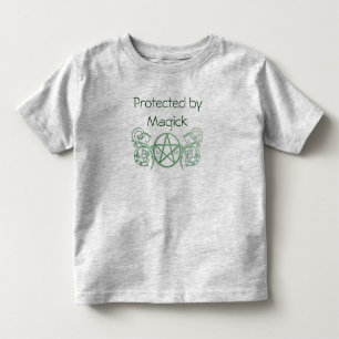 Grünes Pentagramm mit Schnörkeln Kleinkind T-shirt