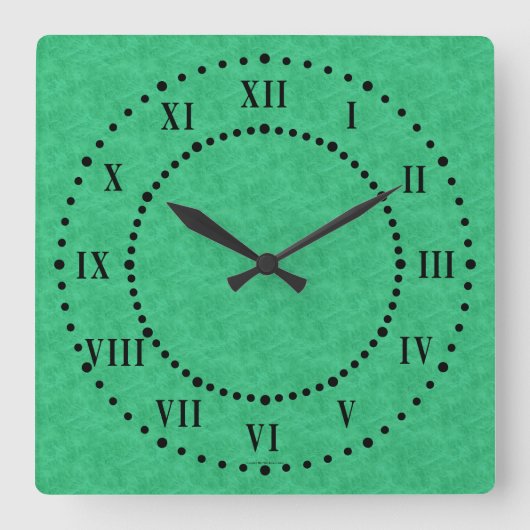 Grünes Pergament Blick römische Zahlen Wall Uhr (Vorderseite)