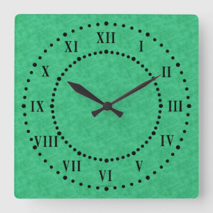 Grünes Pergament Blick römische Zahlen Wall Uhr