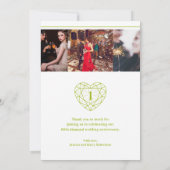 Grünes Peridot Geburtstag 1 Jahr Foto Dankeskarte (Rückseite)