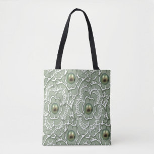 Grünes Perlenmuster Tasche