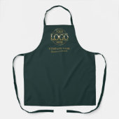 Grünes personalisiertes Apron mit Logo, maßgeschne Schürze (Vorderseite)