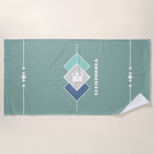 Grünes Personalisiertes Badetuch (Vorderseite)