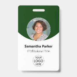 Grünes Personalisiertes Foto, Logo, Strichcode-Mit Ausweis