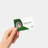 Grünes Personalisiertes Foto, Logo, Strichcode-Mit Ausweis (Handheld)