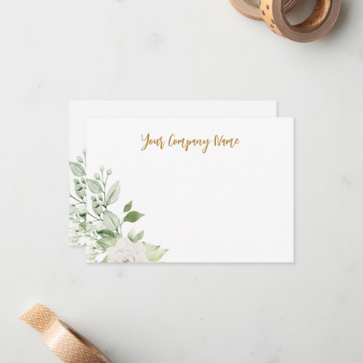 Grünes Personalisiertes Geschäft Mitteilungskarte (Vorderseite/Rückseite Beispiel)