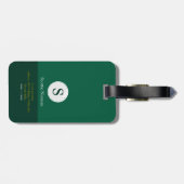 Grünes Personalisiertes Golfspieler-Monogramm Gepäckanhänger (Rückseite horizontal)