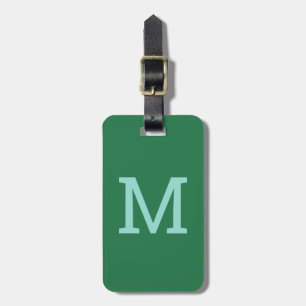 Grünes Personalisiertes Monogramm, erstes Gepäckst Gepäckanhänger