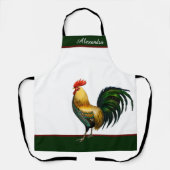 Grünes Personalisiertes Roster-Huhn Schürze (Vorderseite)