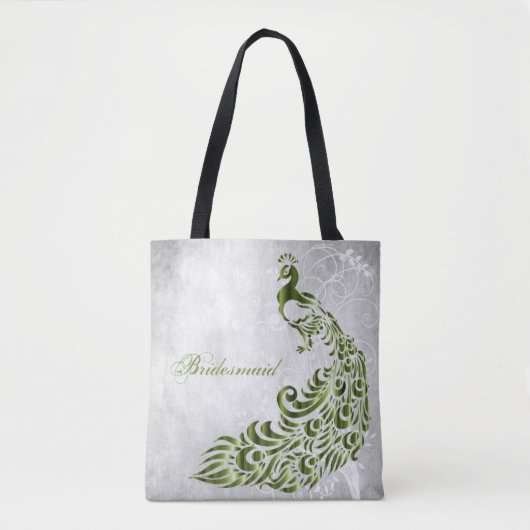 Grünes Pfauenleaf Tasche Bridesmaid (Vorderseite)
