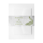 Grünes Pfauenleder Wein Einbinden Bauchband Einladungsbanderole (Vorderseite Beispiel)