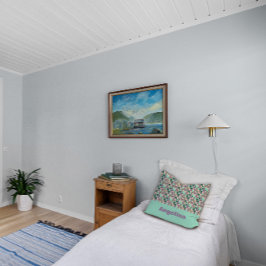 Grünes Pfefferbeige abstraktes geometrisches Muste Kissen