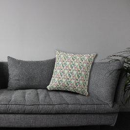 Grünes Pfefferbeige abstraktes geometrisches Muste Kissen