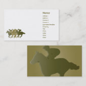 Grünes Pferd - Geschäft Visitenkarte (Vorne/Hinten)