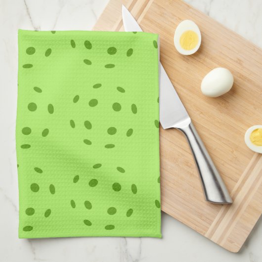 Grünes Pickleball Geschirrtuch (Viertel Falte)