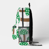 Grünes Pilzmuster Bedruckter Rucksack (Rechts)