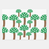 Grünes Pilzmuster Geschenkpapier Set (Vorderseite 3)