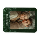 Grünes Pine Tree Happy Magnet (Horizontal)