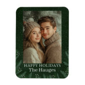 Grünes Pine Tree Happy Magnet (Vertikal)