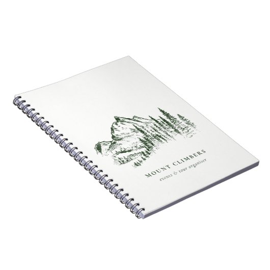 Grünes Pine Woods Mountain Sketch Klettern Camping Notizblock (Rechte Seite)