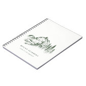 Grünes Pine Woods Mountain Sketch Klettern Camping Notizblock (Linke Seite)