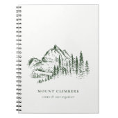 Grünes Pine Woods Mountain Sketch Klettern Camping Notizblock (Vorderseite)