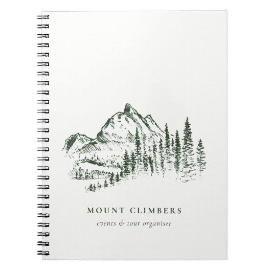 Grünes Pine Woods Mountain Sketch Klettern Camping Notizblock (Vorderseite)