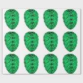 Grünes Pinecones Faltpapier Geschenkpapier (Flach)