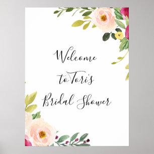 Grünes Pink Blush Brautparty Poster
