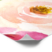 Grünes Pink Blush Brautparty Poster (Ecke)