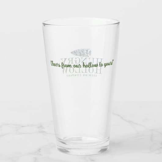 Grünes Pint-Glas mit Originallogo Glas (Rückseite)