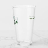 Grünes Pint-Glas mit Originallogo Glas (Links)