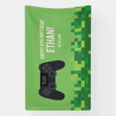 Grünes pixeliges Gamer-Geburtstagsbanner Banner (Vertikal)