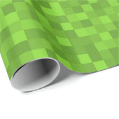 Grünes Pixelmuster Retro-8-Bit-Gaming Geschenkpapier (Rolleneckpunkt)