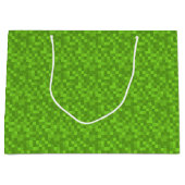 Grünes Pixelmuster Retro-8-Bit-Gaming Große Geschenktüte (Vorderseite)