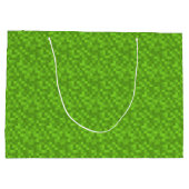 Grünes Pixelmuster Retro-8-Bit-Gaming Große Geschenktüte (Rückseite)