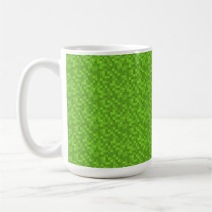Grünes Pixelmuster Retro 8-Bit Gaming Kaffeetasse