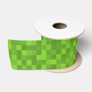 Grünes Pixelmuster Retro 8-Bit Gaming Satinband