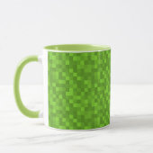 Grünes Pixelmuster Retro 8-Bit Gaming Tasse (Links)