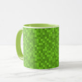 Grünes Pixelmuster Retro 8-Bit Gaming Tasse (Vorderseite Links)