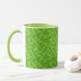 Grünes Pixelmuster Retro 8-Bit Gaming Tasse