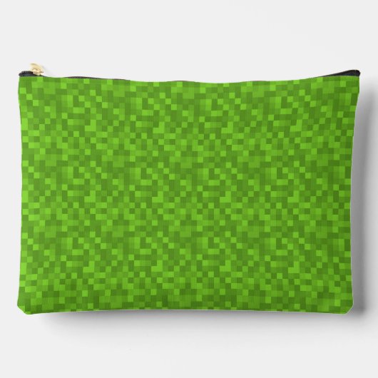 Grünes Pixelmuster Retro-8-Bit-Gaming Zubehörtasche (Vorderseite)